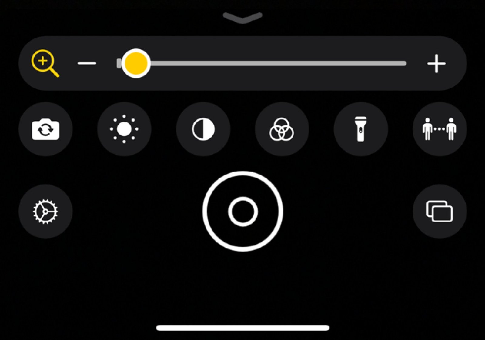 iPhone magnifier app controls