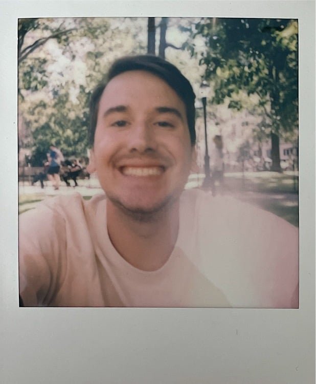 polaroid selfie of a man